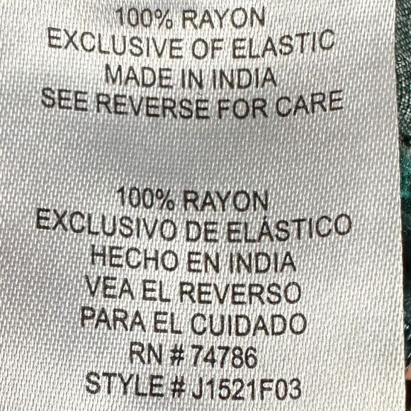 NWT Patrons of Peace Tropical Palm Leaf Print Off Shoulder Surplice Smocked Ruff - Picture 16 of 16